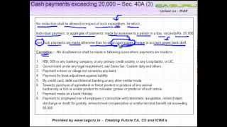 CA IPCC PGBP 60  Cash payments exceeding 20000  Sec 40A 3 [upl. by Dunlavy]