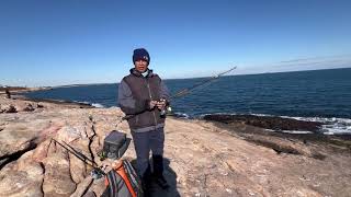 Setting up my fishing pole at Newton Ave in Narragansett RI [upl. by Ecila]