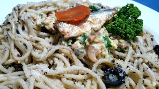 Pesto Pasta with Sardinas at Itlog [upl. by Iruy]