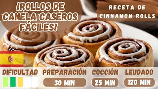 ¡ROLLOS DE CANELA Caseros Fáciles 🍩✨  Receta de CINNAMON ROLLS [upl. by Oinotnas609]