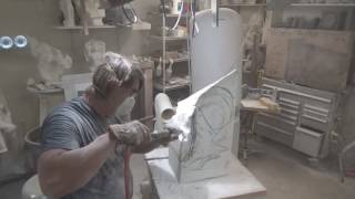 Sculpting  Direct Carving Marble 02 Blocking in Still Day One [upl. by Notsirb]