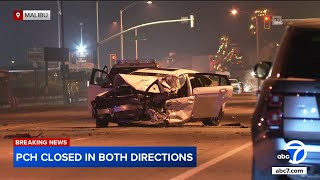 PCH closed in both directions after deadly crash in Malibu [upl. by Hanae]