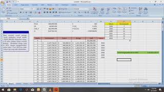 Menghitung AMORTISASI dengan Excel kasus bunga kek [upl. by Jordison]