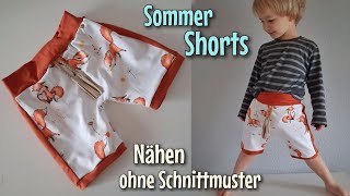 Sommer Shorts  Nähen OHNE Schnittmuster  Für Anfänger  Nähtinchen [upl. by Babette]