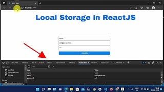 Local Storage in ReactJS  how to add and retrieve data in local storage reactjs  codemicros [upl. by Retloc]