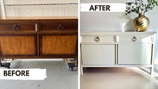 Refinishing a vintage mid century modern sideboard  buffet [upl. by Atihana]