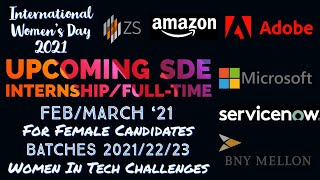 Upcoming Women In Tech  Diversity Hiring in FebMarch 21  Amazon  Adobe  ServiceNow  Microsoft [upl. by Gustaf982]