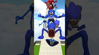 WHICH COLOR IS BETTER  SONIC KONG TAPES FAMILY  SPONGEBOB MARIO POU BOUS REVENGE  STAIRS in Gmod [upl. by Ayle382]