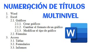 ✅NUMERACIÓN DE TÍTULOS Y SUBTÍTULOS MULTINIVEL  WORD 2023 🔥 [upl. by Aisenat]