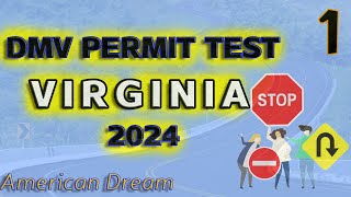 Virginia DMV Permit Practice Test 2024 Video 1 [upl. by Ricker]