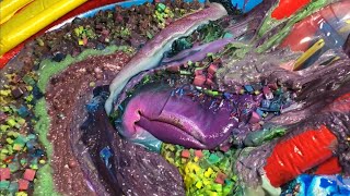 MIXING ALL OUR GIANT MIXED SLIME IN OUR RAINBOW POOL  MAKING THE BIGGEST SLIME SMOOTHIE EVER [upl. by Nylsaj]