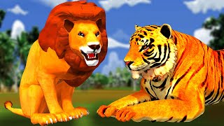 शेर और बाघ  Lion Vs Tiger Hindi Kahaniya  Panchatantra Moral Stories  3D Hindi Fairy Tales [upl. by Ltsyrk37]