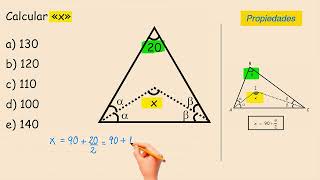 Ejercicios de LÍNEAS NOTABLES en el TRIÁNGULO  Calcular «x» [upl. by Anaili912]