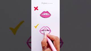 How to draw Lips 👄 art drawing shorts [upl. by Orpah]