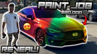 Q60 RED SPORT 20000 PAINT JOB COLOR REVEAL  Looks insane [upl. by Il849]