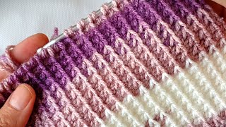 yapımı çok kolay muhteşem tunus işi örgü modeli yelek modeli knitting Crochet [upl. by Tower]