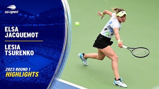 Elsa Jacquemot vs Lesia Tsurenko Highlights  2023 US Open Round 1 [upl. by Camilla456]