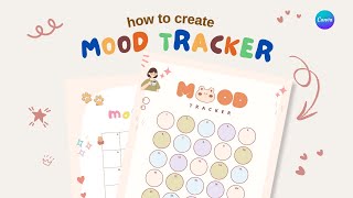 How to Create Digital Planner Pages  Mood Tracker Step By Step Guide on Canva [upl. by Slrahc]