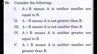 CSAT 2023 Consider the followingI A  B means A is neither smaller nor equal to BII A – B …… [upl. by Yrekaz]