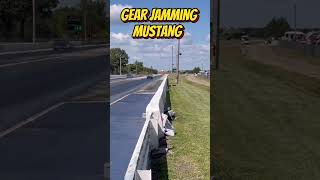 Gear Jamming Mustang Coupe Drag Racing at Central Illinois Dragway shorts [upl. by Ahsinak]