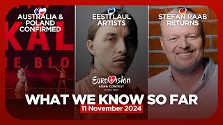 What We Know So Far  11 November 2024  Eurovision 2025 [upl. by Aiahc500]