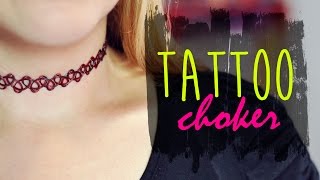 DIY  90s Tattoo Choker Necklace  Gargantilha dos anos 90 with pendant  com pingente [upl. by Ahsenav]