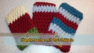 Handytasche häkeln mit halben Stäbchen und Farbwechsel [upl. by Phyllis]