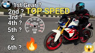 BMW G310R BS6 TOP SPEED  1ST 2ND  3RD  4TH  5TH amp 6TH GEAR CHALLENGE THEAKHANDRIDER [upl. by Ryter426]