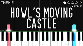 Howl’s Moving Castle Theme  EASY Piano Tutorial [upl. by Htims311]