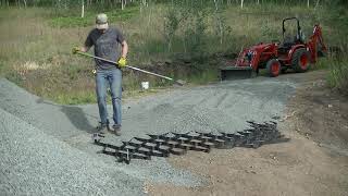 Putting Down Gravel Driveway Using Geocell Our Solution for Long Steep Slope [upl. by Schuyler321]