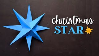 Easy 3D Paper Star  DIY Christmas Ornaments [upl. by Erie548]