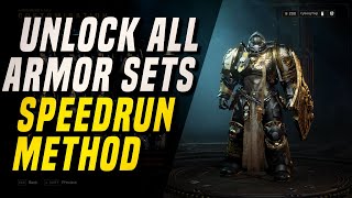 THE FASTEST and easiest WAY TO UNLOCK ALL ARMOUR SETS IN SPACE MARINE 2 [upl. by Atinnek698]