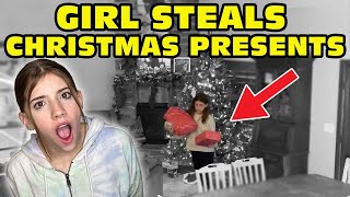 Girl Temper Tantrum STEALS Christmas Presents  Caught On Security Camera Original [upl. by Eelinej]