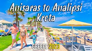 Hersonissos Crete walking from Anisaras to Analipsi 4k Kreta Greece 2023 [upl. by Cord372]