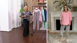 MUK LUKS Faux Sherpa Top and Fleece Jogger Pant PJ Set on QVC [upl. by Yetta]