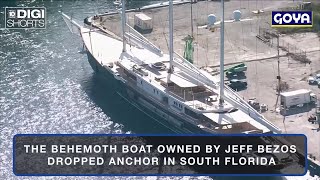 Jeff Bezos’ megayacht docks in Fort Lauderdale [upl. by Nnylyam]