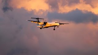 Sunset Porter Airlines Bombardier DASH 8Q400 landing ✈️Toronto City Airport [upl. by Sylvester]