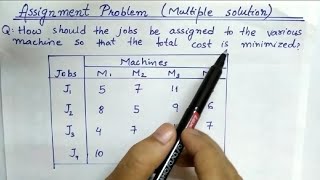 Lec30 Assignment Problem Hungarian Method  Minimization  For Multiple Solutions  In Hindi [upl. by Grefer]