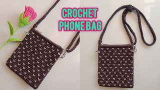 DIY CROCHET PHONE BAG TUTORIAL  EASY TUTORIAL FOR BEGINNERS [upl. by Assirak]