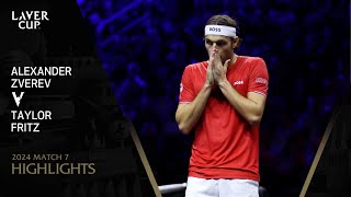 Alexander Zverev v Taylor Fritz Highlights  Laver Cup 2024 Match 7 [upl. by Moser]