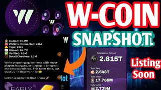 w coin new update today Snapshot Results amp What’s Next w coin airdrop snapshot [upl. by Udele]