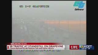 Crash near Grapevine on I5 slows holiday traffic [upl. by Eiznekcm]