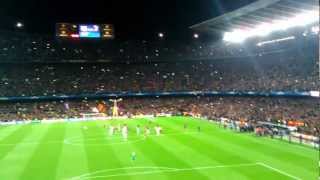 Barça vs Milan 12032013 Goal of Alba  anthem [upl. by Aenehs]