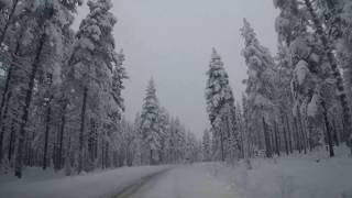 Driving in Lapland Levi Kittila [upl. by Ueihtam]