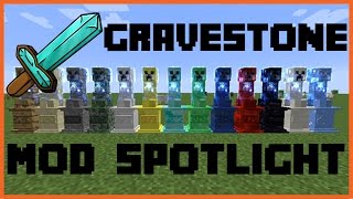 Minecraft Mod Showcase GRAVESTONE  Gravestones and Shrines In Minecraft [upl. by Ardnohsal]