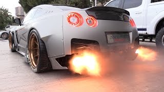 1750HP Nissan GTR FROM HELL Start Revs amp FLAMES [upl. by Antoine]