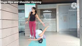 YOGA HIPS AND SHOULDER OPENING viral yoga fitness workout trending shorts hips flow balance [upl. by Yarrum]