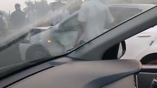 Live chain accident in Bangalore airport road [upl. by Ailene751]