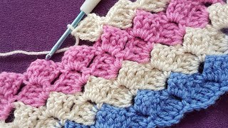 Kolay Su Taşı Battaniye Şal Easy Crochet Blanket [upl. by Chatav]