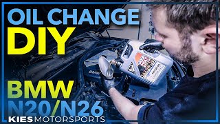 How to change the oil in an F30 BMW 328i N20 And N26 320 420 428 etc [upl. by Waters955]